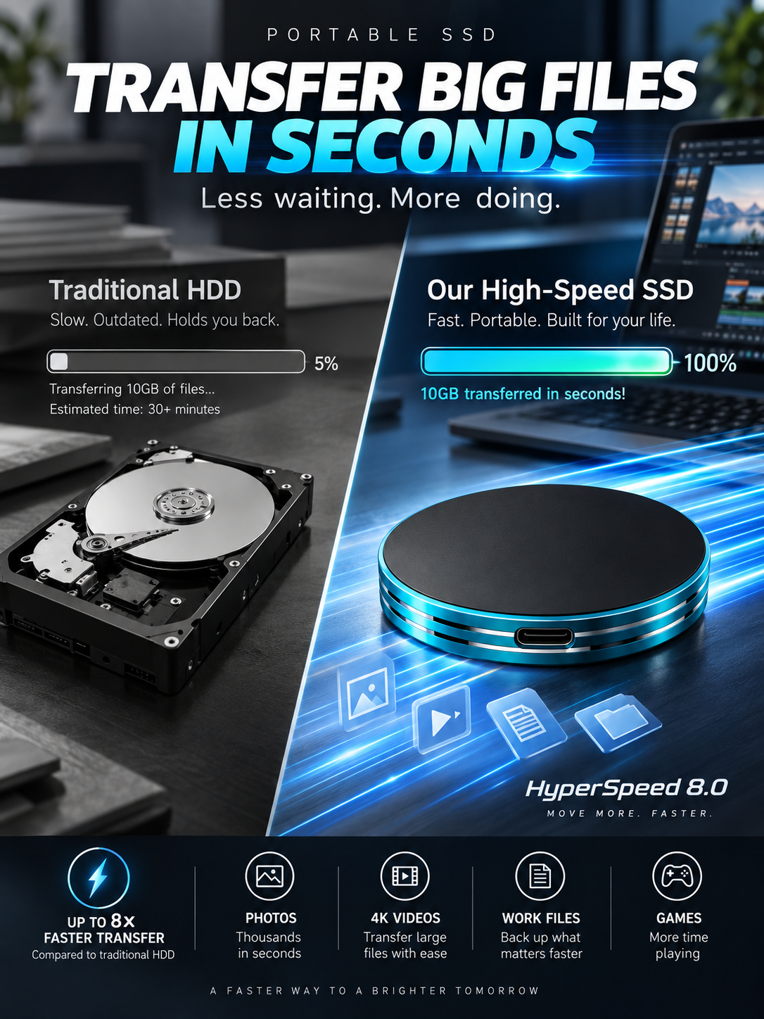 Magnetic Portable SSD – Anti-Lost USB-C External Solid State Drive