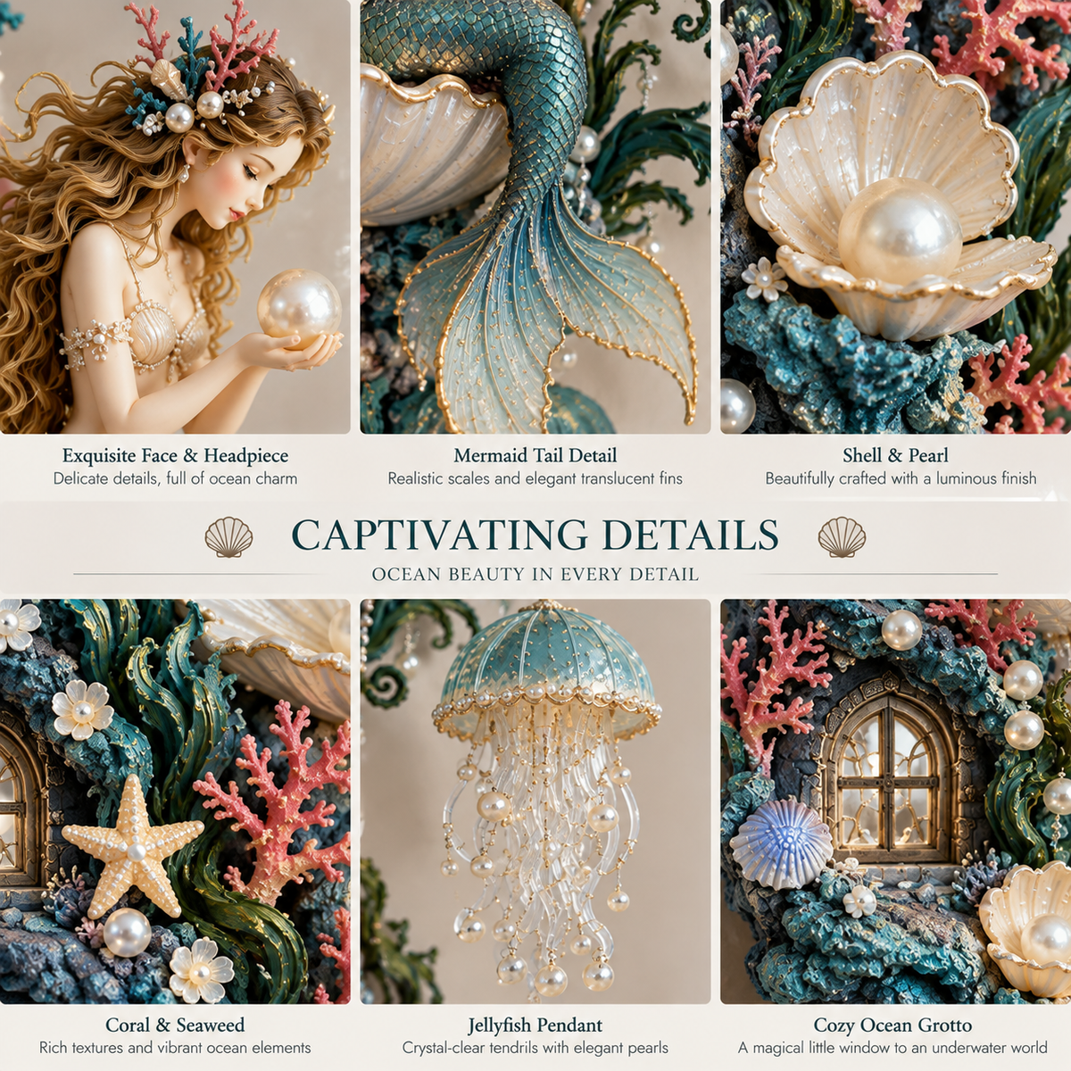 🧜‍♀️🐚Mermaid Pearl Glow Wall Light – Ocean-Inspired Coastal Decor