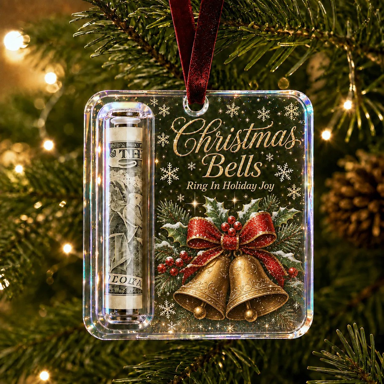 🔥Last day with huge discounts! – ✨🎄Christmas Cash Gift Holder Ornament