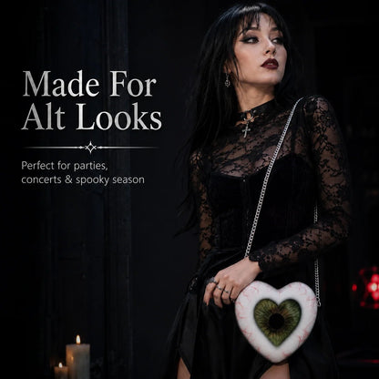 🔥Last Day 49% OFF – Gothic Heart Eye Crossbody Bag | Dark Statement Purse