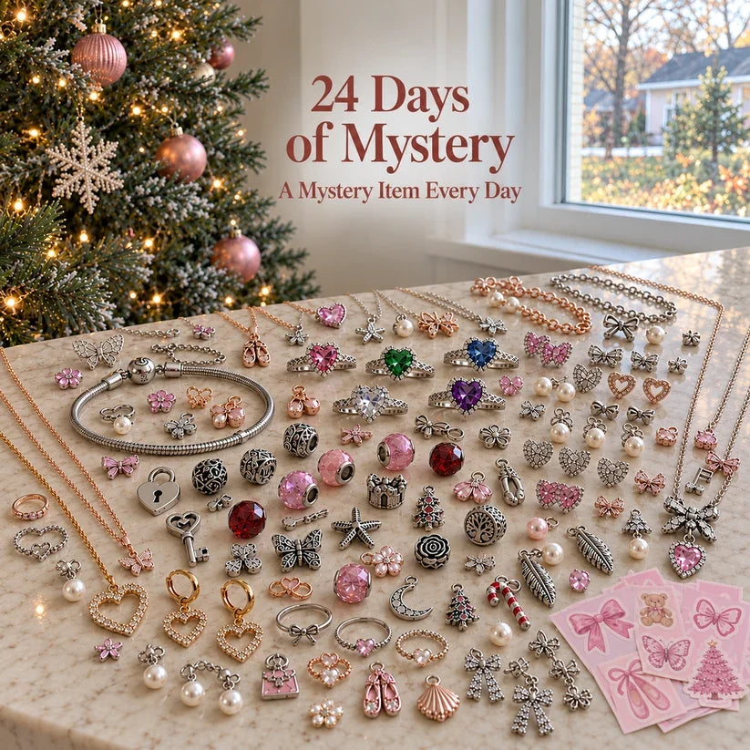 💗24-Day Jewelry Advent Calendar💍Mystery Charms, Jewelry & Accessories Christmas Gift Box🎄