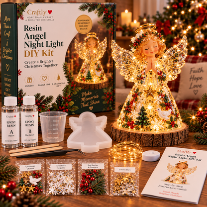 🎄 Christmas Hot Sale - 50% OFF✨Beginner-Friendly Resin Christmas Tree Night Light DIY Kit | Complete Kit with Mold, Resin, Fairy Lights & Festive Decorations ✨
