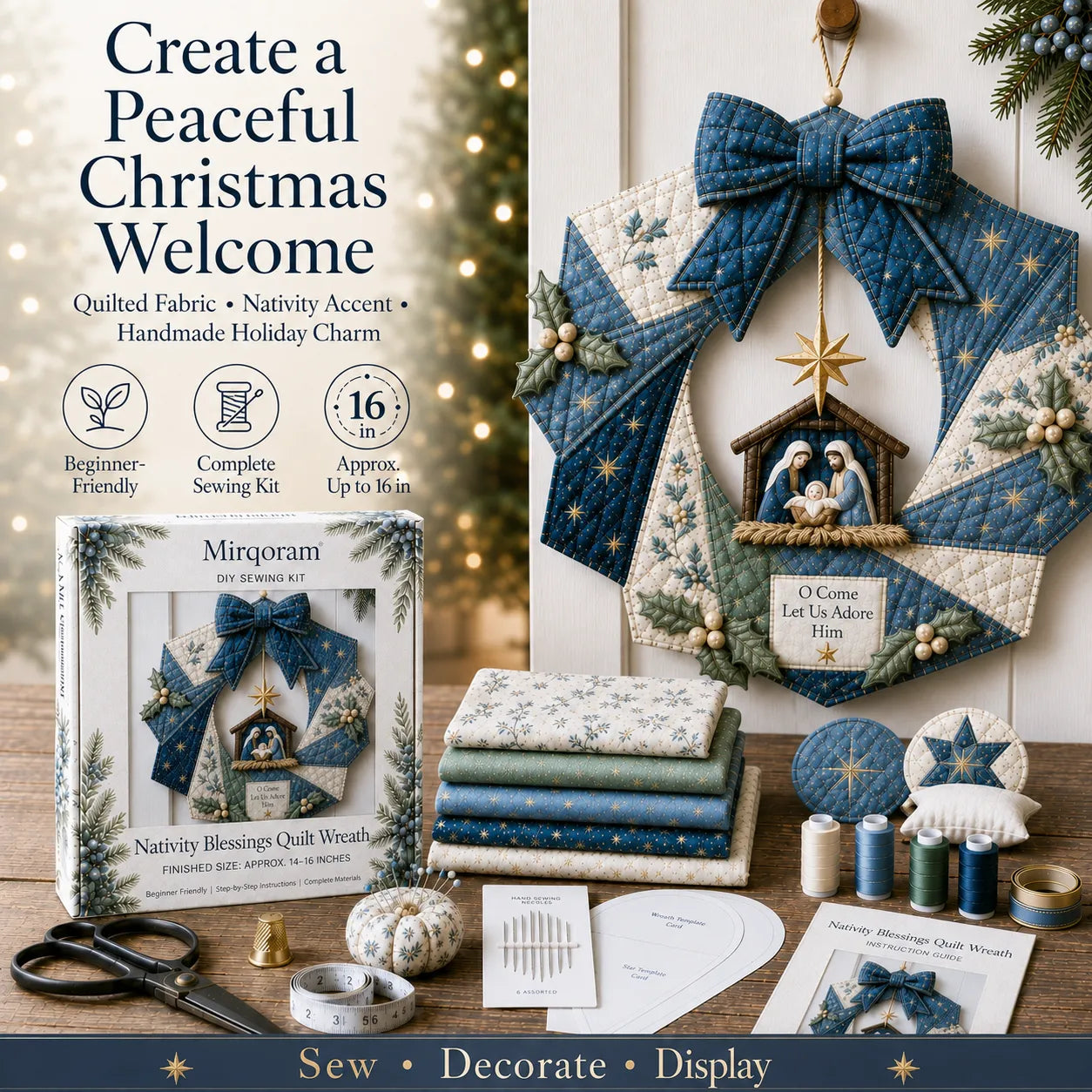 🔥LAST DAY 50% OFF - 🎄Christmas Fabric Wreath DIY Kit 💫