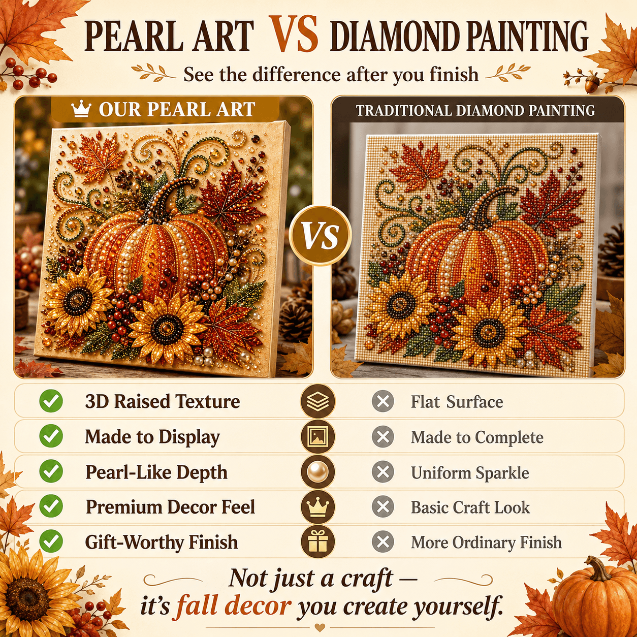🔥 Last Day 49% OFF 🍂💎 Autumn Pearl Painting Kit – Relaxing DIY Craft to Create Sparkling Fall Artwork 🖌️