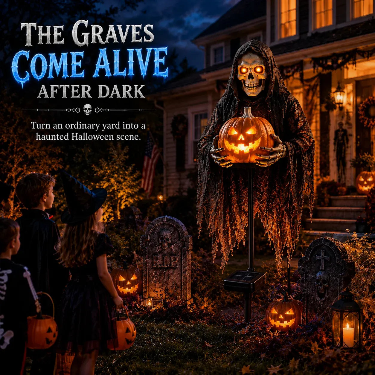 💀 Soul Collector™ Pumpkin Edition Animated Halloween Yard Decoration