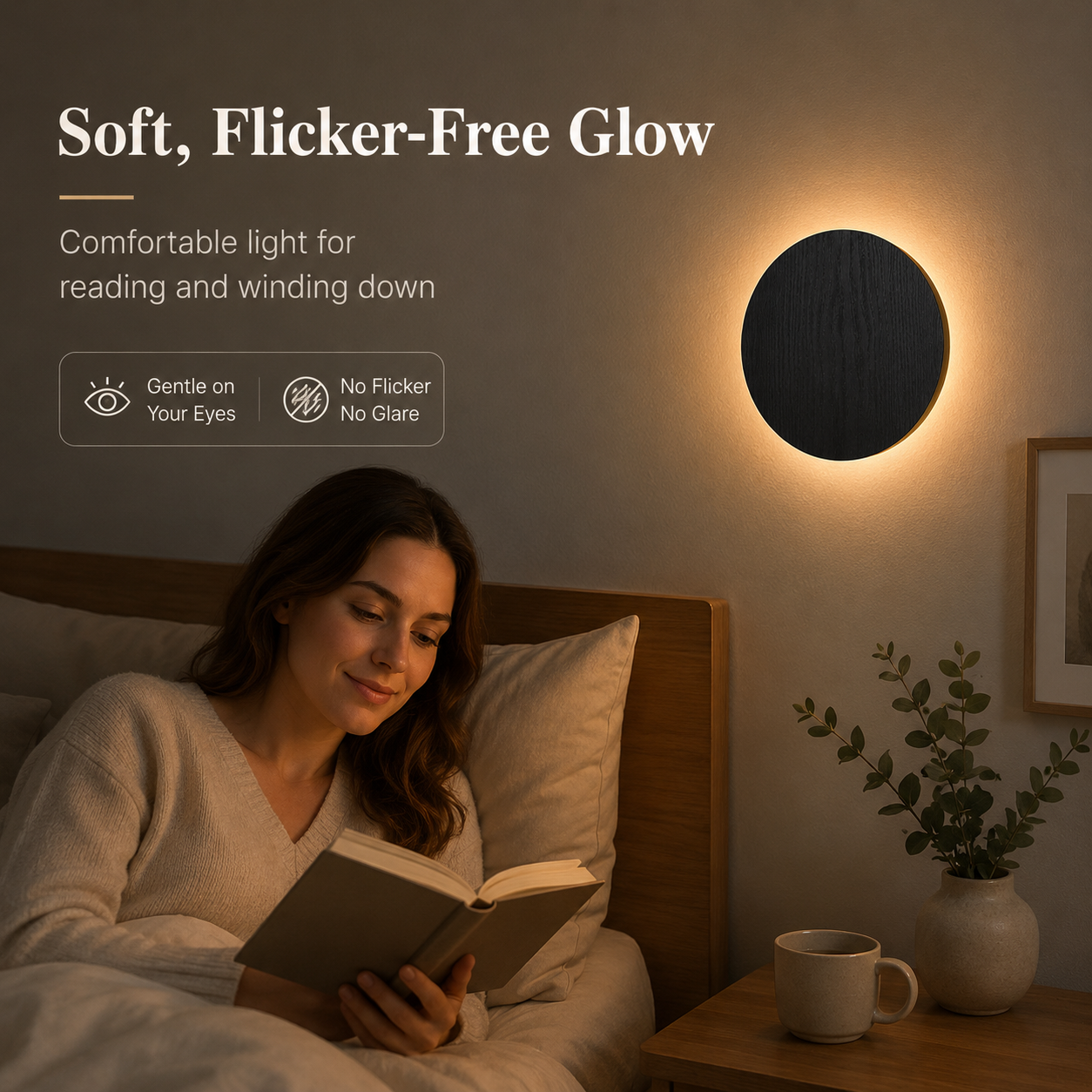 Minimalist Round LED Touch Sconce | 3 Color Modes