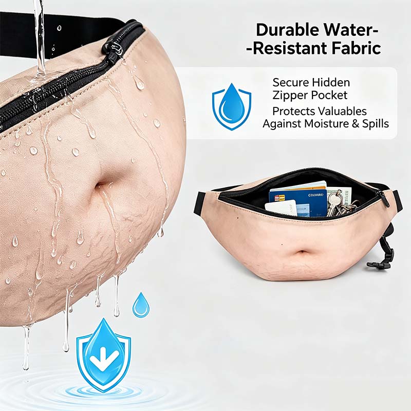 😂 Dad Bod Belly Fanny Pack – Hilarious Realistic Waist Bag with Hidden Storage