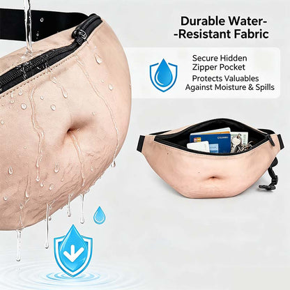 😂 Dad Bod Belly Fanny Pack – Hilarious Realistic Waist Bag with Hidden Storage