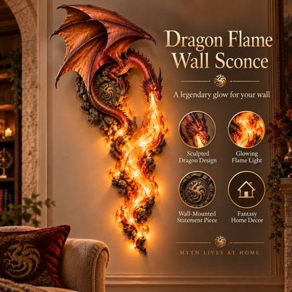 🔥 Last Day 49% OFF – Dragonfire Guardian™ Flame-Glow Wall Sconce – A Legendary Dragon Awakens