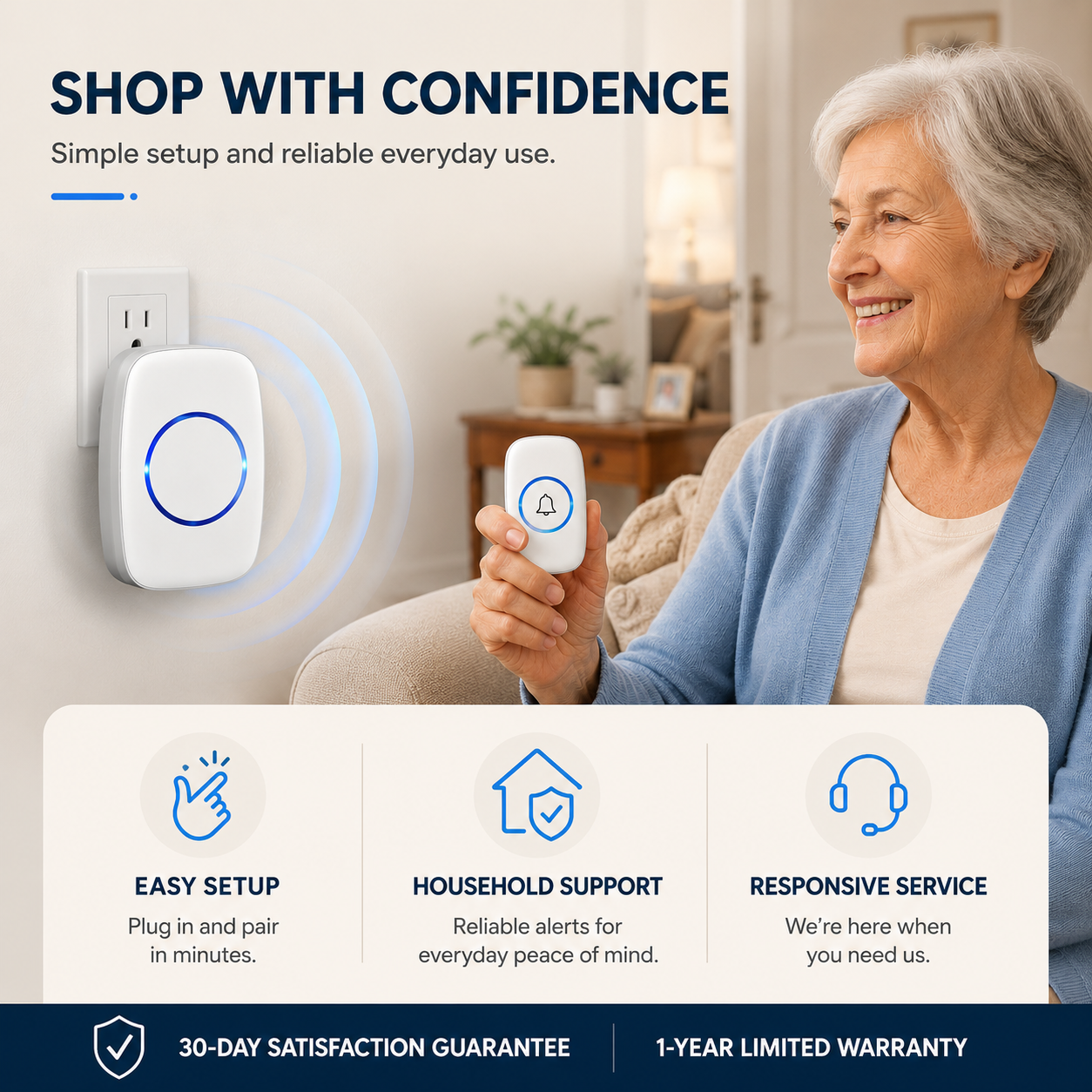 Wireless Family Call Doorbell One Press Brings Family Closer