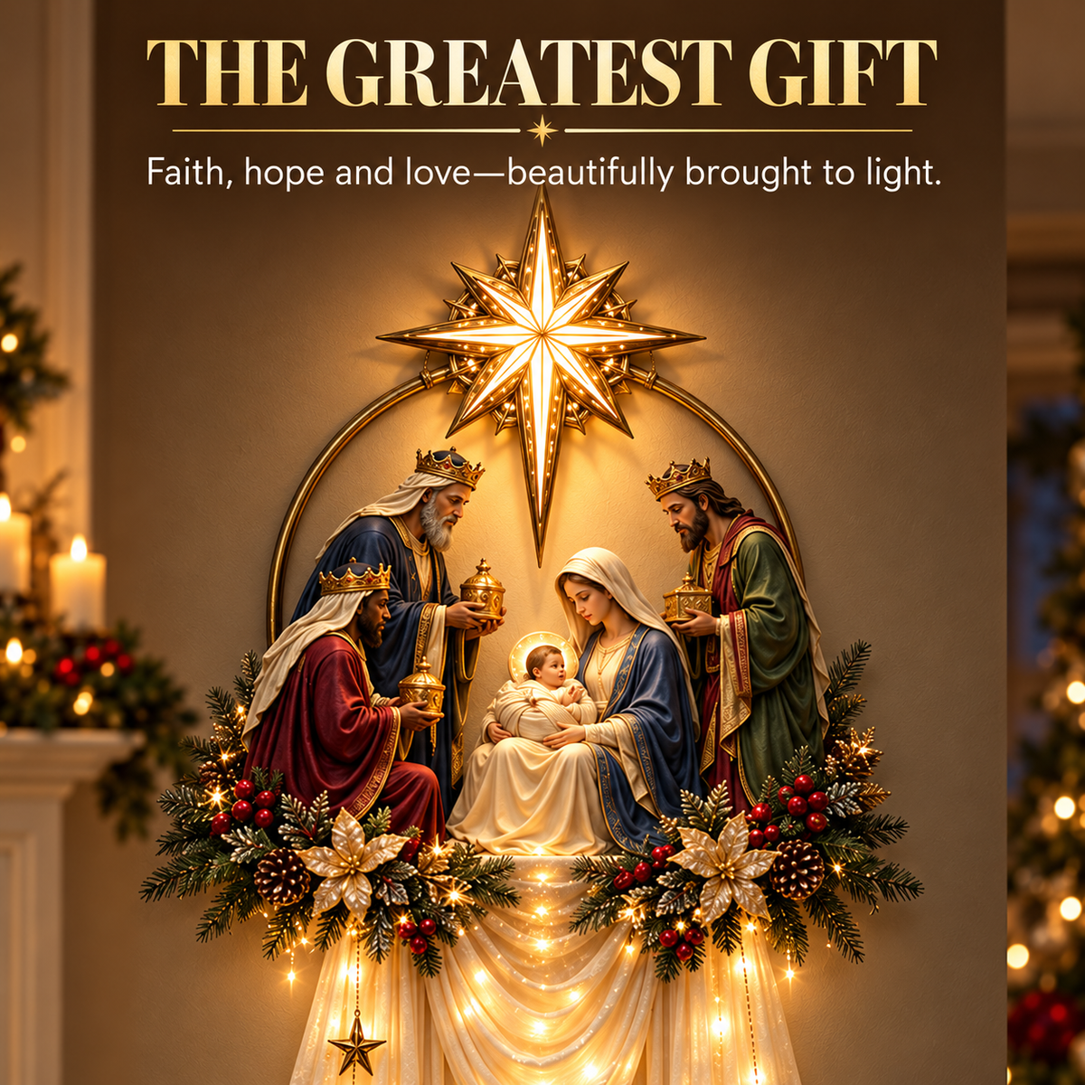 ✨ Bethlehem Magi Blessing Wall Light™ – Follow the Star Home