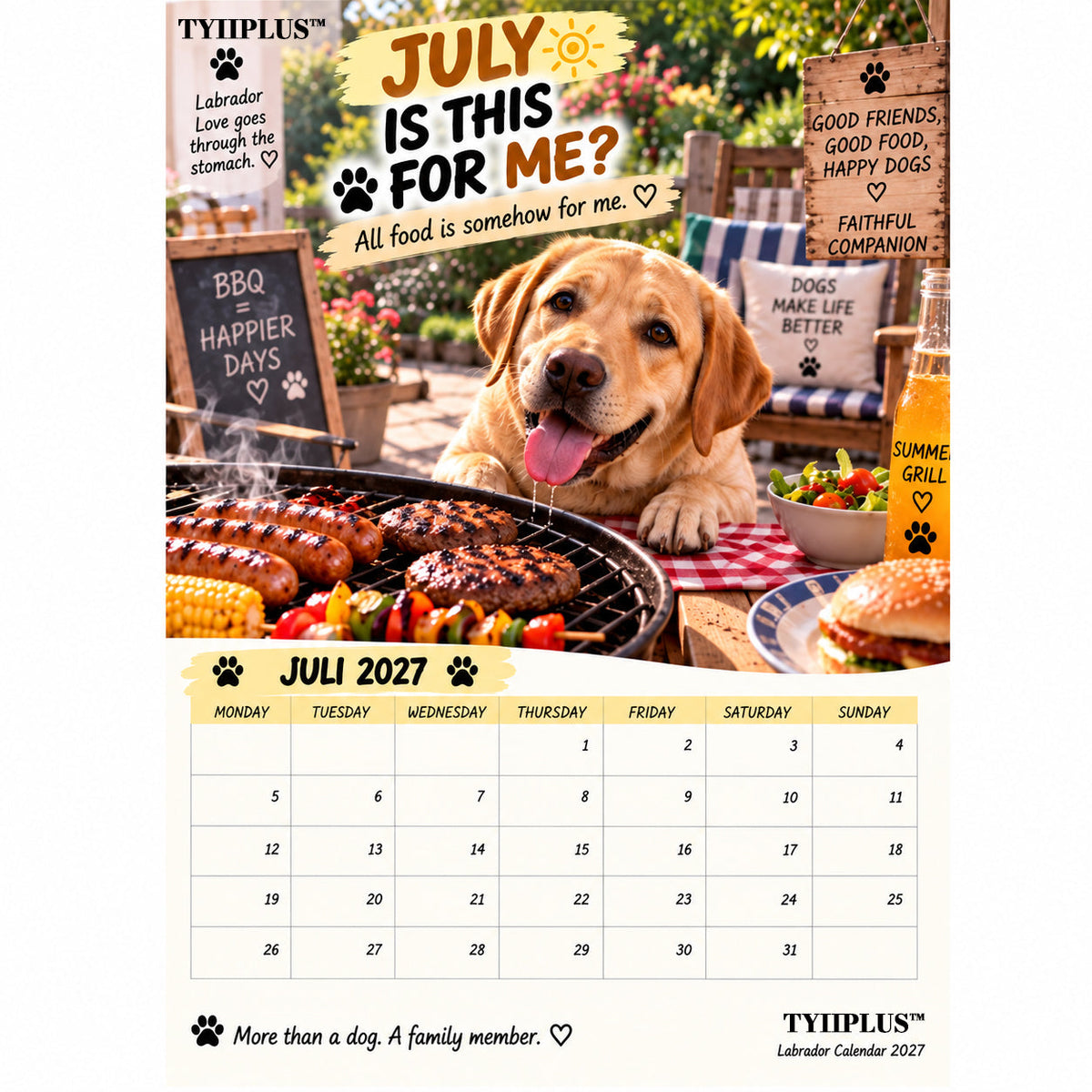 🎄 Christmas Sale – 50% OFF ✨ – Funny 12-Month Wall Calendar for Labrador Lovers & Dog Owners