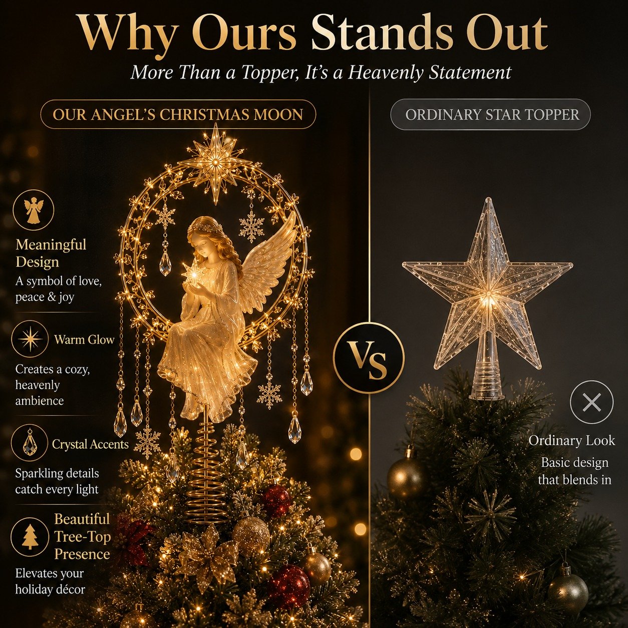 🔥Last Day 50% OFF – 🎄 Lighted Memorial Christmas Tree Topper Collection