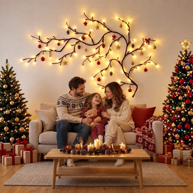 ✨ Flexible LED Branch Lights | Remote-Controlled Holiday Wall Decor