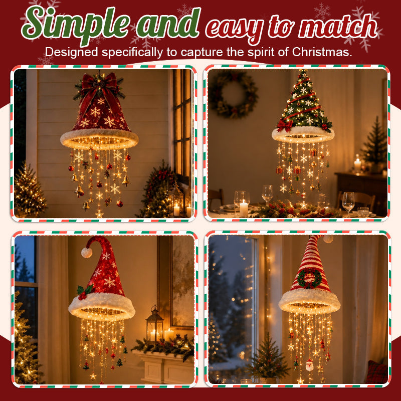 🎄Christmas Hat Hanging Light – Warm LED Glow & Festive Holiday Charm