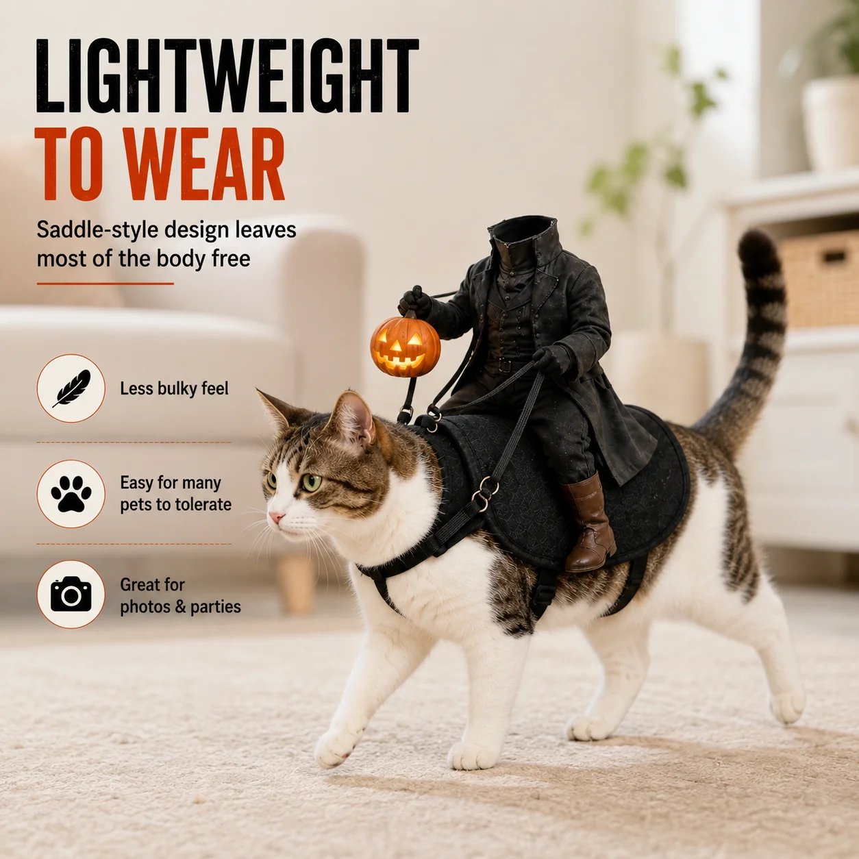 😺The Headless Horseman Rider Pet Costume🎃