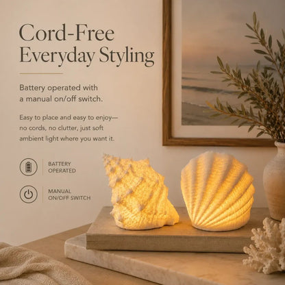 🌊✨Coastal Afterglow Shell & Conch Light Set