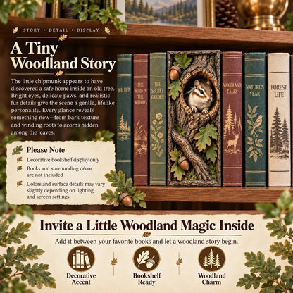 50% OFF - 📚Woodland Chipmunk Book Nook