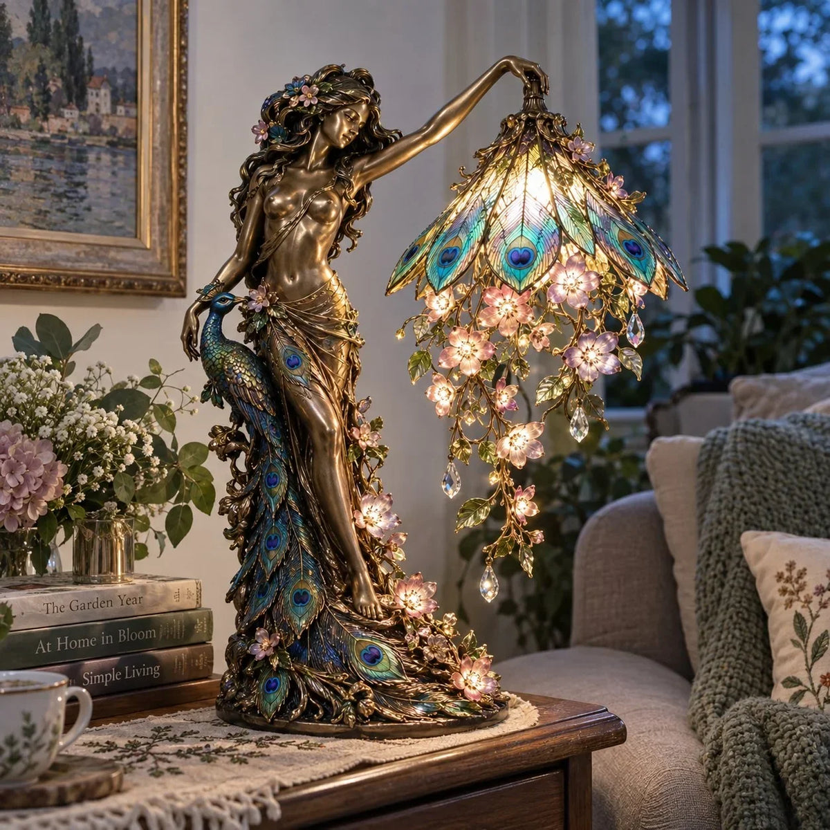 🔥Hot Sale - 🦋✨ Enchanted Butterfly Garden Lady Lamp – Illuminated Floral Sculpture 🌸💡
