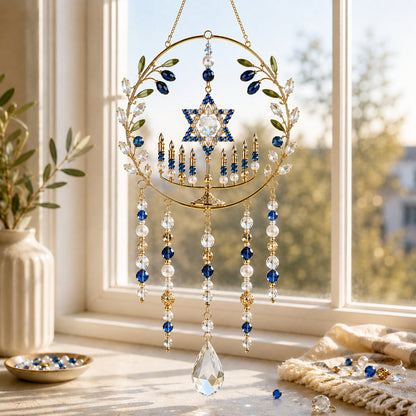🔥Hot Sale - 50% OFF🔥🕎 DIY Hanukkah Beaded Suncatcher Kit Create Your Own Festival of Lights Window Décor