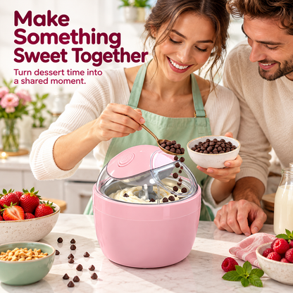 🍨 Portable Pink Mini Ice Cream Maker Cup - DIY Frozen Dessert 🍓