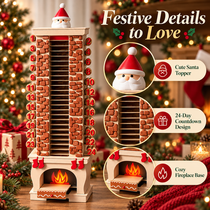 🎅 24 Days of Christmas Magic™ – Santa Fireplace Advent Calendar with Fillable Surprise Compartments