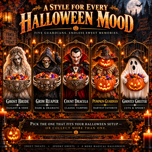 🎃Glowing Halloween Guardian Candy Bowl Collection™ – 5 Spooky Characters for Treats & Decor