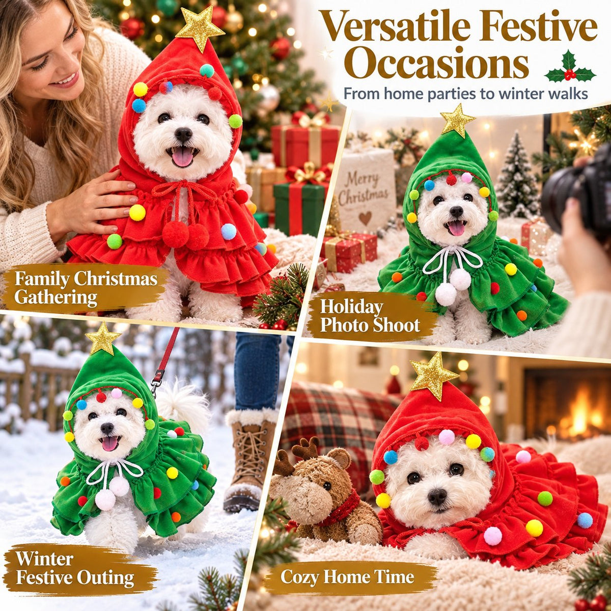 🎄 Christmas Hot Sale - 50% OFF🐶Christmas Tree Pet Cloak Costume for Dogs and Cats