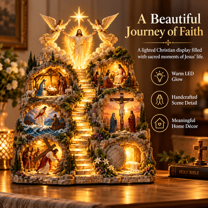 ✝️✨ Journey of Jesus– 3D Lighted Bible Story Sculpture | From His Birth to Resurrection