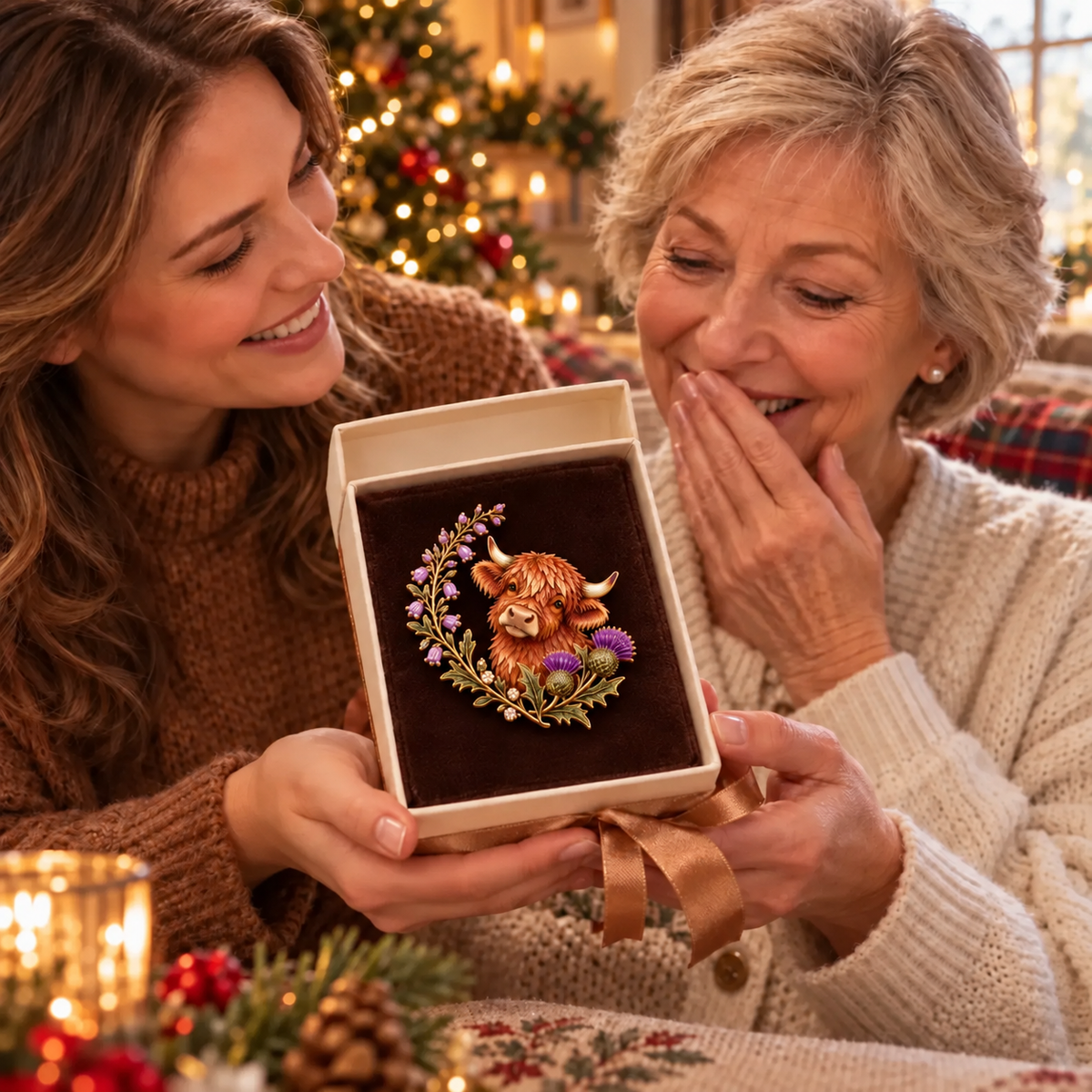 🐮Highland Spirit™ – Scottish Cow & Thistle Heritage Brooch