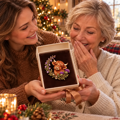 🐮Highland Spirit™ – Scottish Cow & Thistle Heritage Brooch