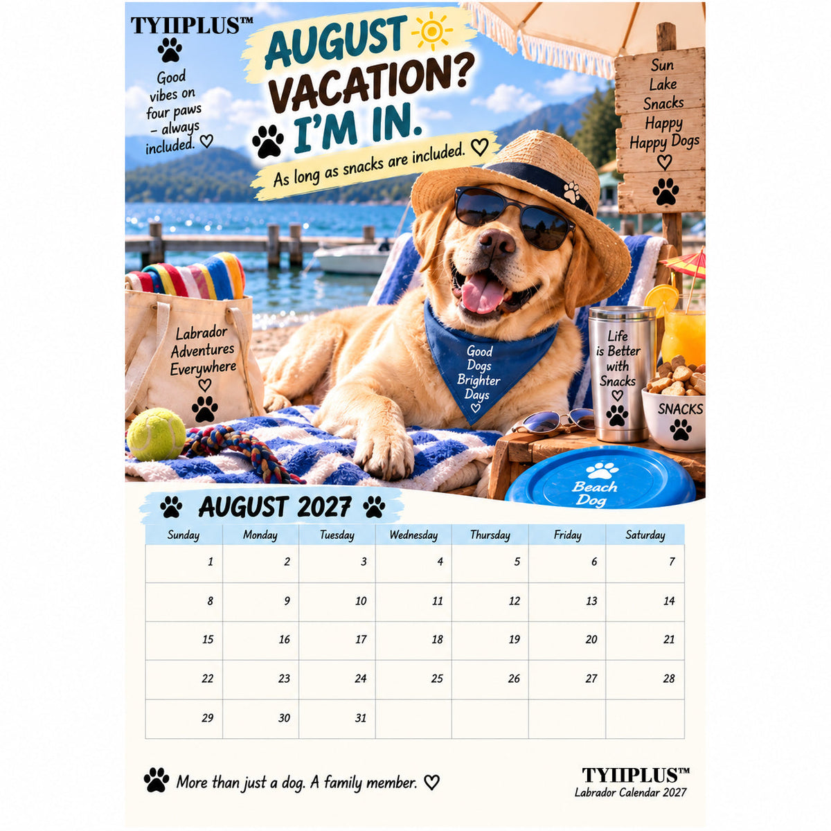🎄 Christmas Sale – 50% OFF ✨ – Funny 12-Month Wall Calendar for Labrador Lovers & Dog Owners