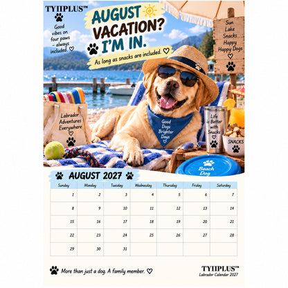 🎄 Christmas Sale – 50% OFF ✨ – Funny 12-Month Wall Calendar for Labrador Lovers & Dog Owners