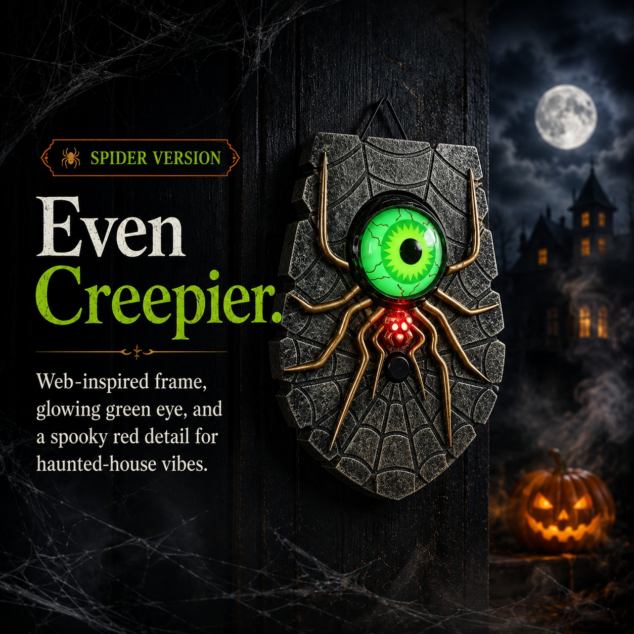 🔔 Ring If You Dare Halloween Doorbell – Glowing Moving Eye Haunted Door Decor