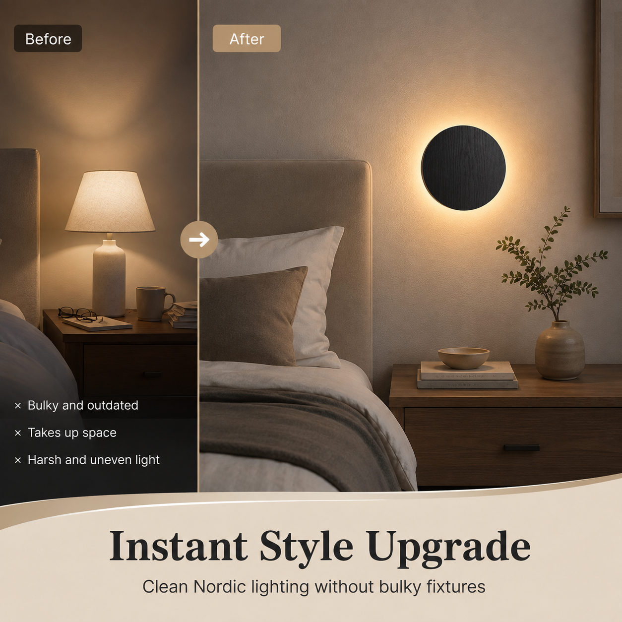 Minimalist Round LED Touch Sconce | 3 Color Modes