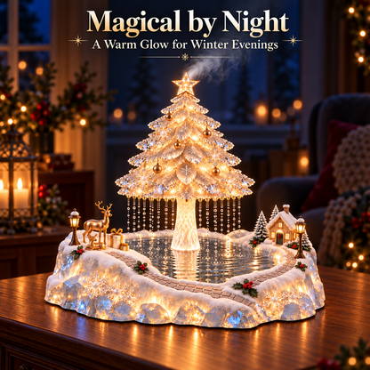 🎄 Crystal Winter Wonderland – Light-Up Christmas Tree Rain Humidifier
