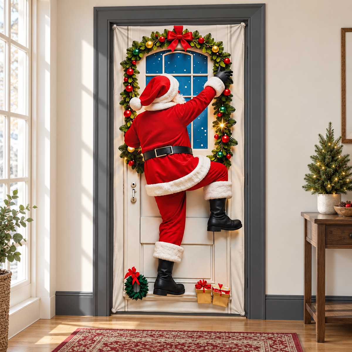 🎄 Christmas Door Cover – Bring Holiday Magic to Your Front Door