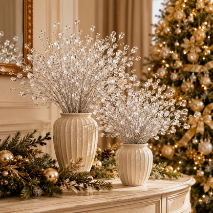 ✨ Crystal-Look Berry Sprays for Christmas Trees 🎄 – Flexible Holiday Picks for Wreaths, Vases & Garlands