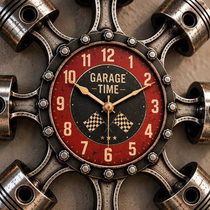 Piston Garage Wall Clock