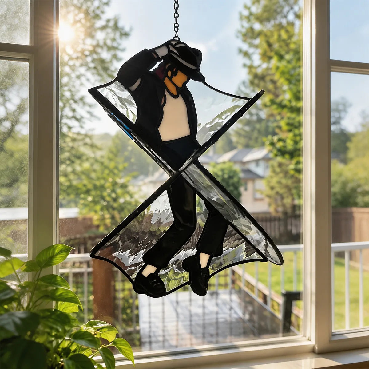 🔥King of Pop Inspired 🕺✨ Handmade Stained Glass Spinner