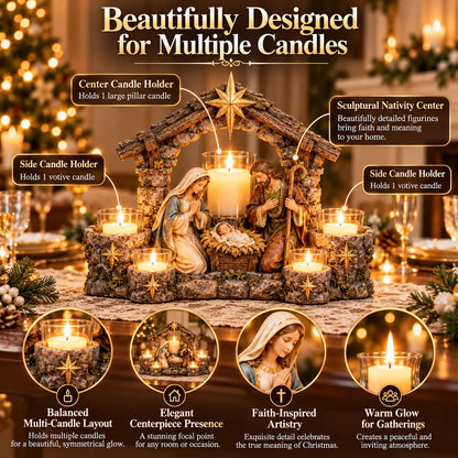 🎄 Christmas Hot Sale -✨🕯️ Light of His Presence — Sacred Christian Candleholder ✝️🤍