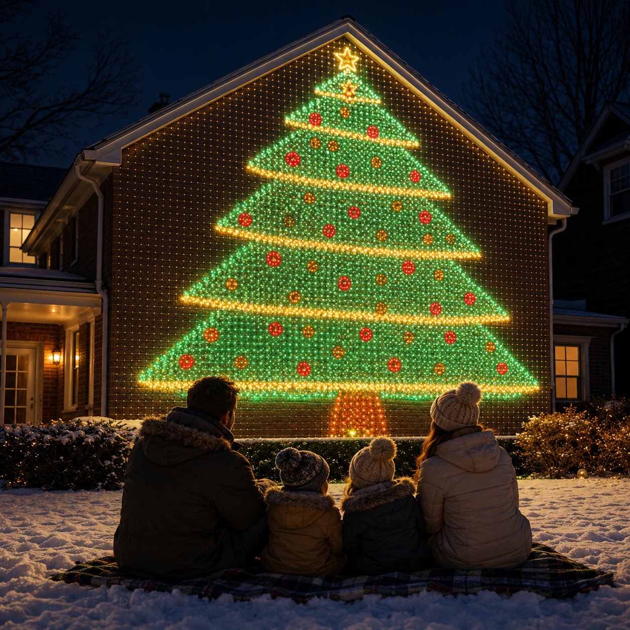 🎄Christmas Sale 50% OFF❄️-✨Christmas LED House Net & Smart Outdoor Wall Curtain Light