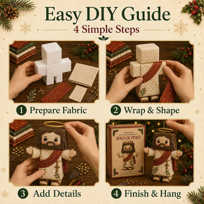 🔥Last day with huge discounts! – ✝️ Beginner-Friendly DIY Christian Block Figure Patchwork Ornament Kit Collection | Complete Kit with Pre-Cut Fabrics, Padded Ornament Form & Step-by-Step Guide Included 💕