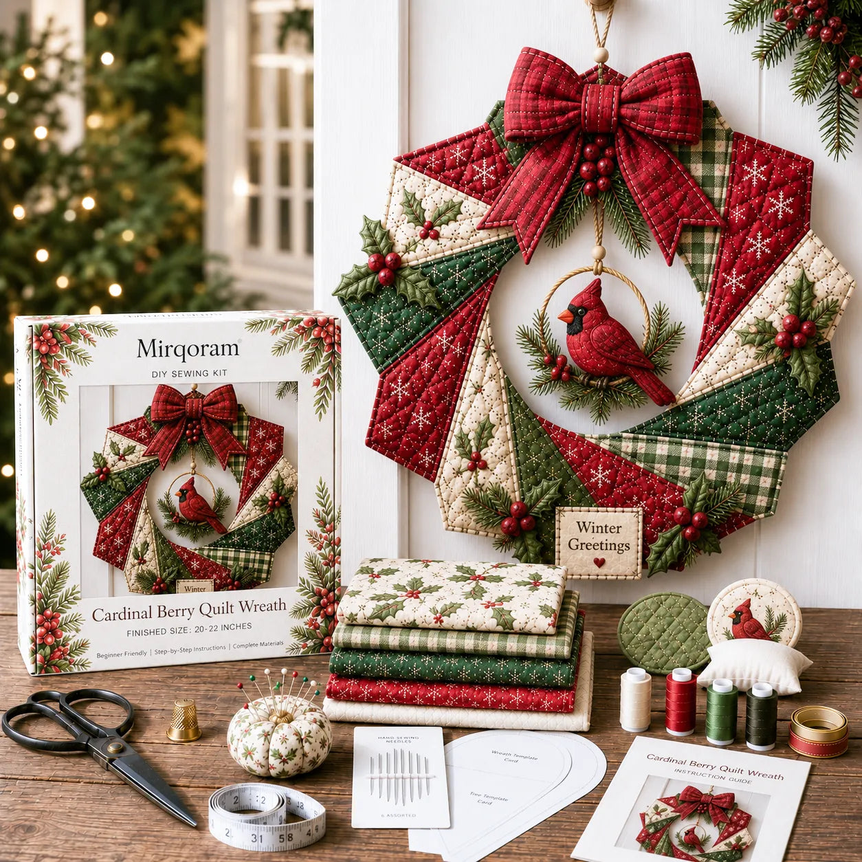 🔥LAST DAY 50% OFF - 🎄Christmas Fabric Wreath DIY Kit 💫
