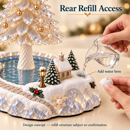 🎄 Crystal Winter Wonderland – Light-Up Christmas Tree Rain Humidifier