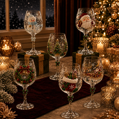 ⏳ Last Day 50% OFF🔥Christmas 3D Wine Glass Collection Gift Box Set✨