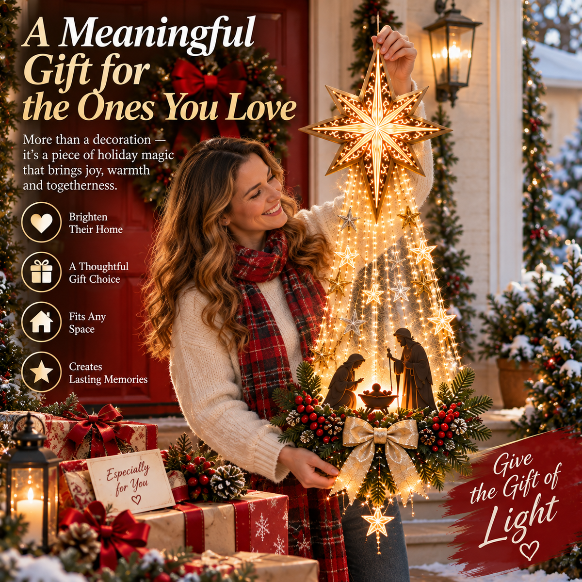✨✝️ Bethlehem Star of Faith™ – Lighted Nativity Wall Decor