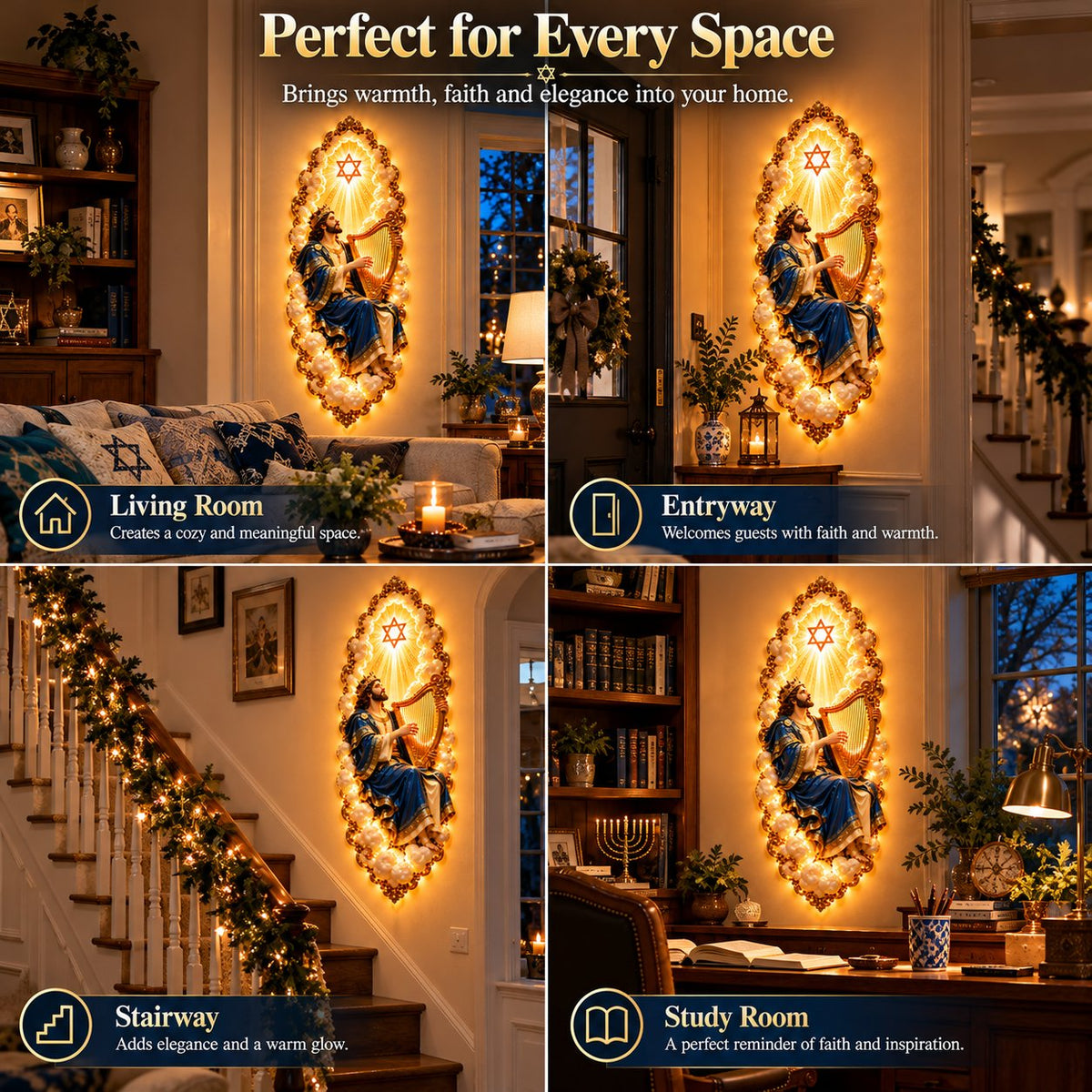 ✡️Jewish Heritage Illuminated Wall Art – High Priest Inspired Design