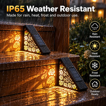 🔥Hot sales✨2-Pack Solar Step Lights | Dusk-to-Dawn Outdoor Lighting with IP65 Weather Resistance & No Wiring 🌙