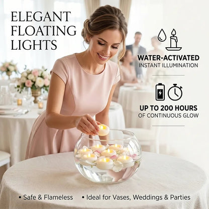 🎉🕯️Water-Activated Flameless Floating LED Candles – Romantic Waterproof Glow for Any Occasion